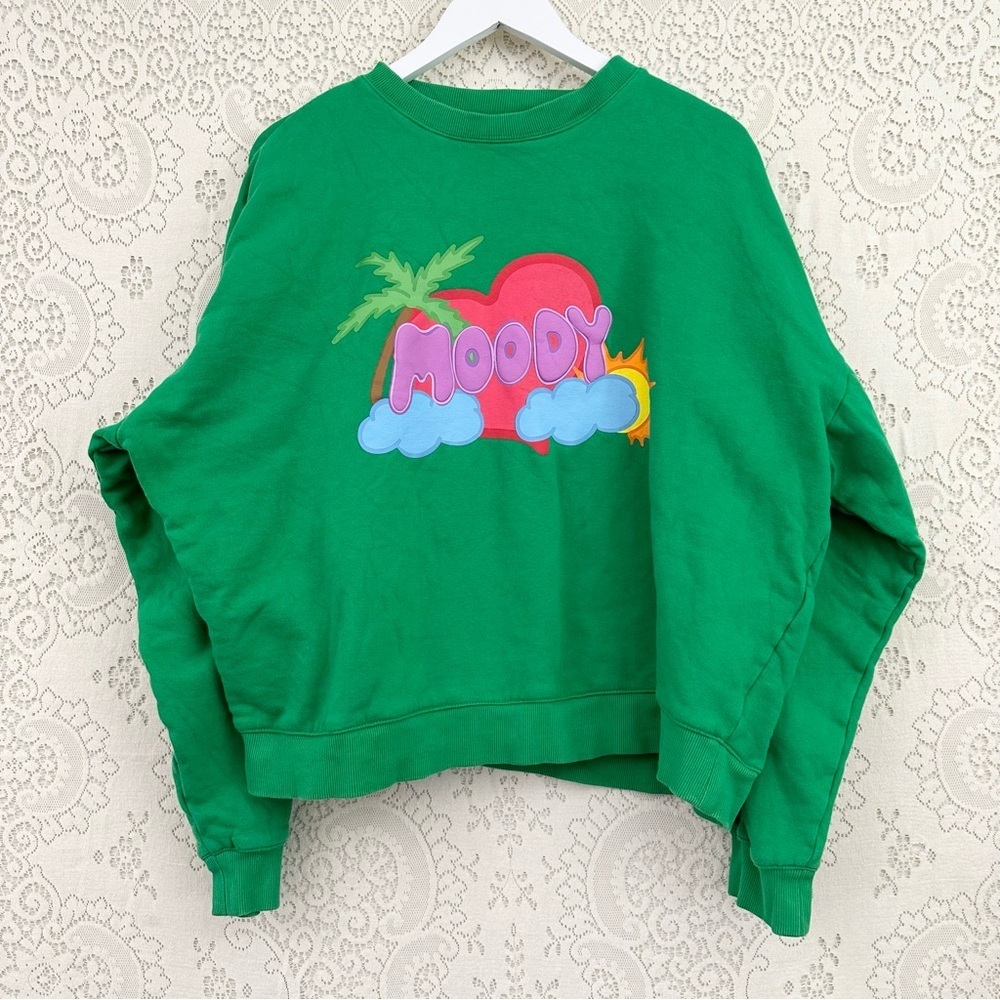 Claudette the Brand Moody Crew Neck Sweatshirt Green